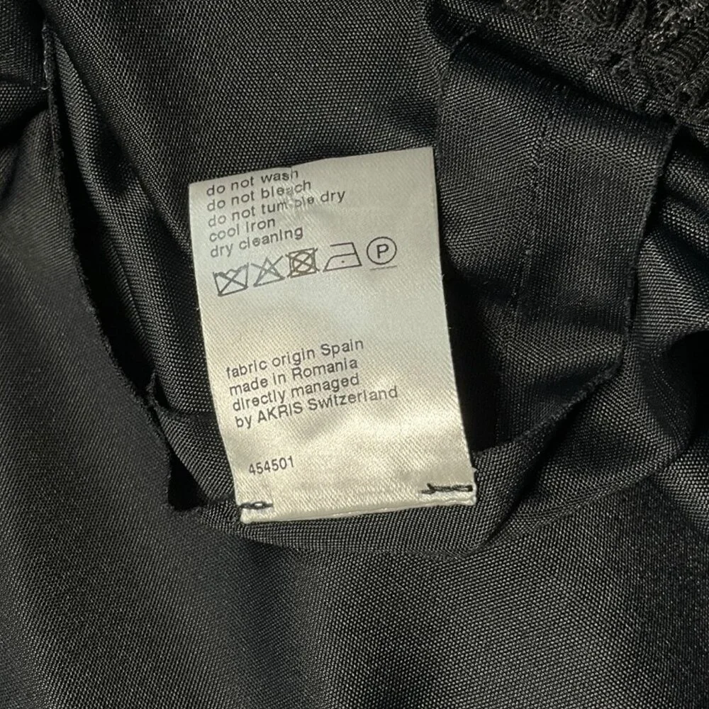 Akris Punto Tulle Maxi Skirt Black Size 2 Lined Polka Dot Sheer - Picture 11 of 11